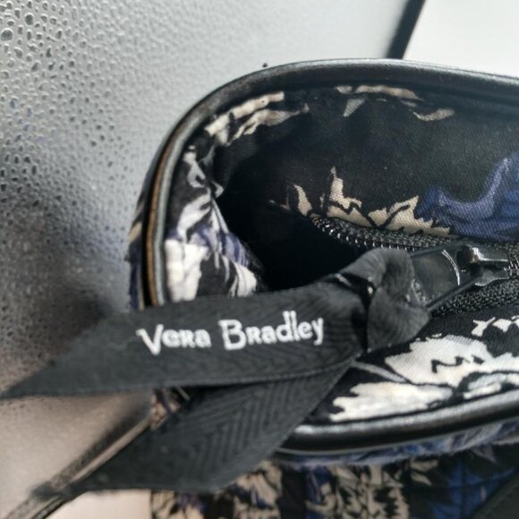 Large Vera Bradley Floral Tote - Blue/Lavender/Black/Gray 18" x 14" x 6-1/2" - Picture 3 of 11